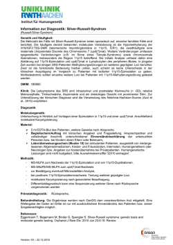Information zur Diagnostik: Silver-Russell