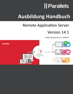 Ausbildung Handbuch - Parallels Remote Application Server