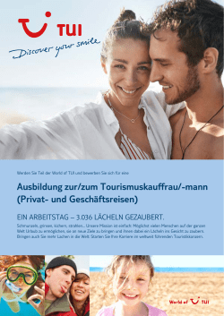 Ausbildung zur/zum Tourismuskauffrau/-mann (Privat