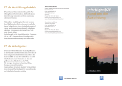 Info-Night@ZF Rund um die Ausbildung