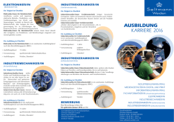 Flyer Ausbildung - Seltmann Weiden