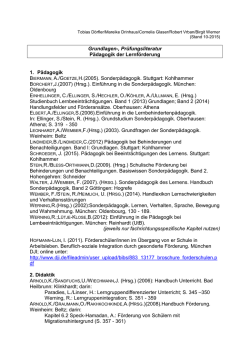 Grundlagen-, Pr&uuml;fungsliteratur P&auml;dagogik der Lernf&ouml;rderung 1