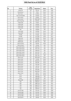 CMS Fleet list as of 23/9/2015