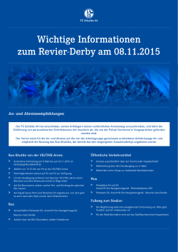 Wichtige Informationen zum Revier-Derby am 08.11.2015