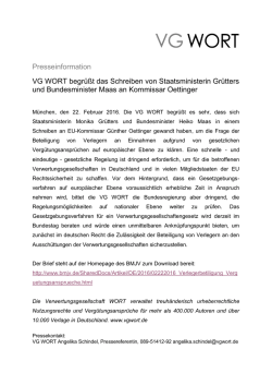Presseinformation Schreiben Minister Grütters und Maas
