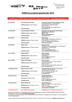 IKSM-Veranstaltungskalender 2016 - Anmeldung - IKSM