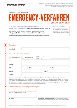 Domain(s) Daten des Domain-Inhabers Unterschrift des