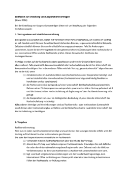 Leitfaden zur Erstellung von Kooperationsvertr&auml;gen