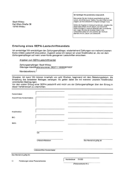 Wir benötigen Ihre persönliche Unterschrift. Bitte senden Sie den