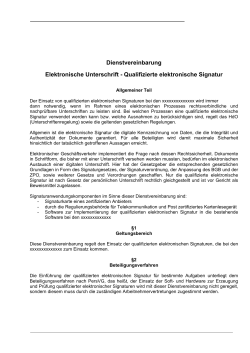 DV Elektronische Unterschrift / Elektronische Signatur