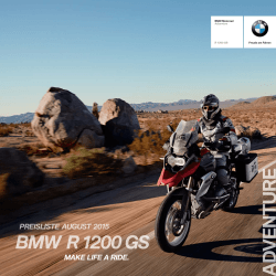MAKE LIFE A RIDE. PREISLISTE AUGUST 2015