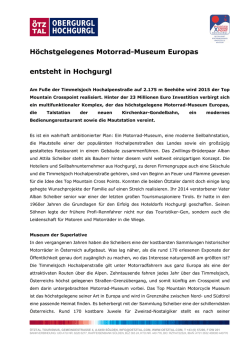H&ouml;chstgelegenes Motorrad-Museum Europas entsteht in Hochgurgl