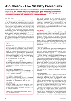 Go-ahead&raquo; &ndash; Low Visibility Procedures