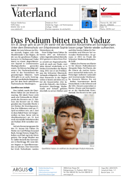 Das Podium bittet nach Vaduz