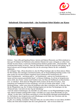 Infoabend: Elternunterhalt &ndash; das Sozialamt bittet Kinder zur Kasse