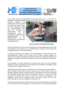 Jugendzeltlager Juni 2015 - Fischereiverband Mittelfranken eV
