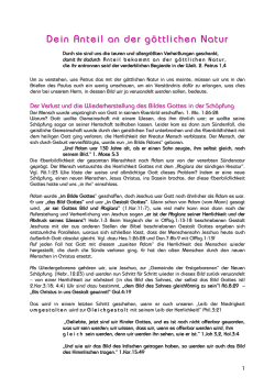 Teilhaber der g&ouml;ttlichen Natur