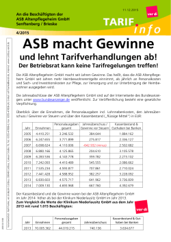 ASB macht Gewinne - ver.di | Bezirk Cottbus