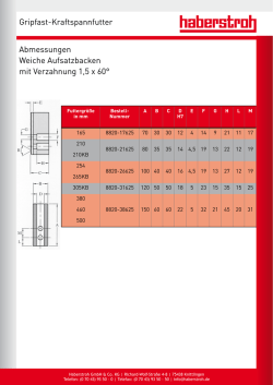 Gripfast-Kraftspannfutter Abmessungen Weiche Aufsatzbacken mit