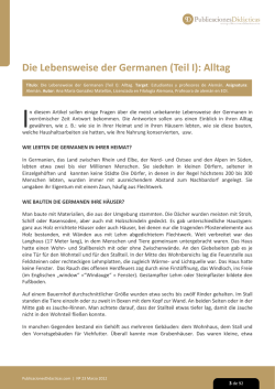 Die Lebensweise der Germanen (Teil I): Alltag