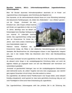 Informationspraktikum im Jugendwohnhaus Johannesgasse