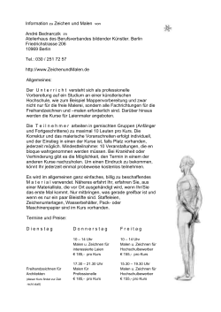 Information zu Zeichen und Malen von Andr&eacute; Bednarczik im