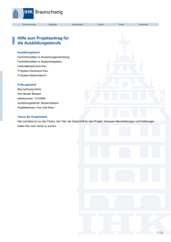 Hilfe zum Projektantrag f&uuml;r die Ausbildungsberufe