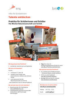 Infoblatt Sch&uuml;lerInnenpraktika 2016