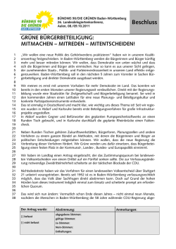 Gr&uuml;ne B&uuml;rgerbeteiligung Mitmachen &ndash; Mitreden &ndash; Mitentscheiden
