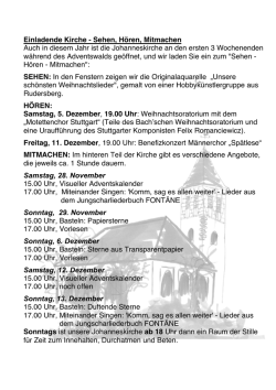 Einladende Kirche - Sehen, H&ouml;ren, Mitmachen Auch in diesem Jahr