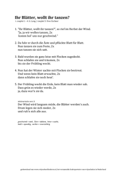 Ihr Bl&auml;tter, wollt ihr tanzen?