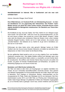 Identit&auml;tsdiebstahl im Internet