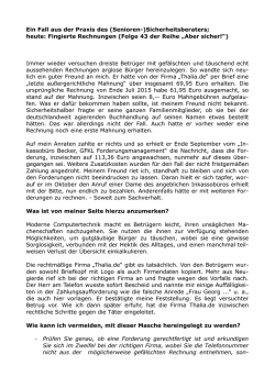 Ein Fall aus der Praxis des