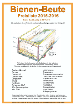 Preisliste 2015-2016