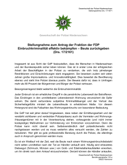 Stellungnahme zum Antrag der Fraktion der FDP