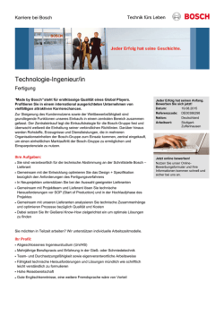 Technologie-Ingenieur/in