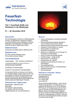 Feuerfest- Technologie - Stahl