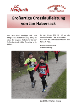 Gro&szlig;artige Crosslaufleistung von Jan Habersack