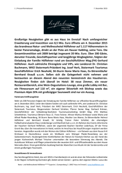 Gro&szlig;artige Neuigkeiten gibt es aus Haus im Ennstal! Nach
