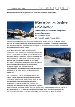 Wintertraum in den Dolomiten - VHS im Norden des Landkreises