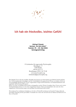 Ich hab ein friedvolles, leichtes Gef&uuml;hl Ich hab ein friedvolles
