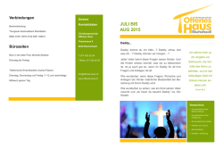 JULI BIS AUG 2015 - Christengemeinde Offenes Haus