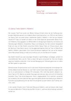 Zu Georg Trakls Gedicht ‚Hölderlin