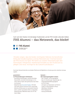 Flyer FHS Alumni - das Netzwerk, das bleibt!