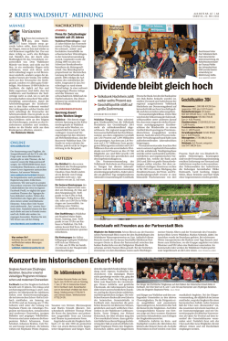 Dividende bleibt gleich hoch
