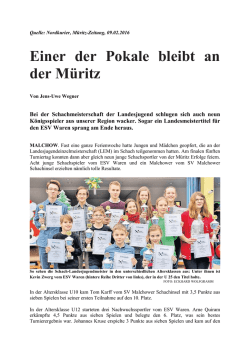 Einer der Pokale bleibt an der M&uuml;ritz