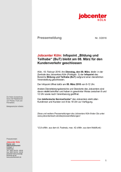 Infopoint &bdquo;Bildung und Teilhabe&ldquo; (BuT)