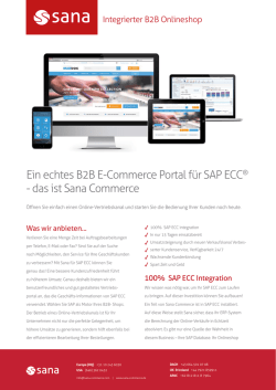 Ein echtes B2B E-Commerce Portal f&uuml;r SAP ECC&reg; - das ist