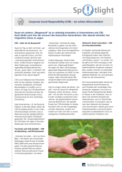 Corporate Social Responsibility (CSR) – ein echtes Allroundtalent