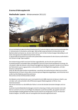 Erasmus Erfahrungsbericht Hochschule Luzern